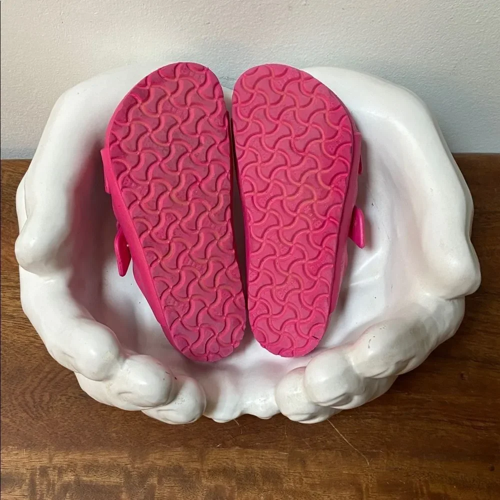 Birkenstock Kids Hot Pink Double Buckle Slides
